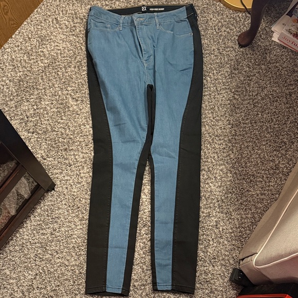Blue and Black Skinny Jeans - Picture 1 of 2